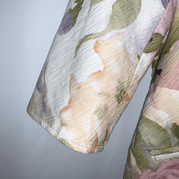 Coldwater Creek Cotton Floral 3/4 Sleeve Blazer - Picture 5 of 11